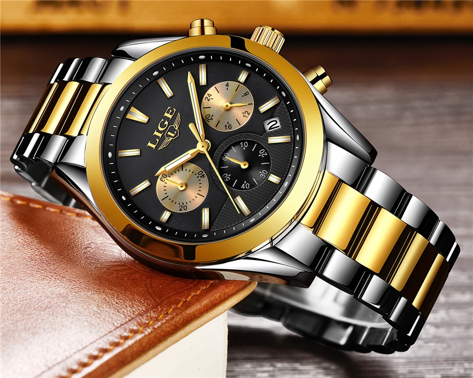 Relojes Hombre Новинка LIGE мужские s часы лучший бренд класса люкс модные деловые кварцевые часы мужские водонепроницаемые спортивные часы из полной стали+ коробка