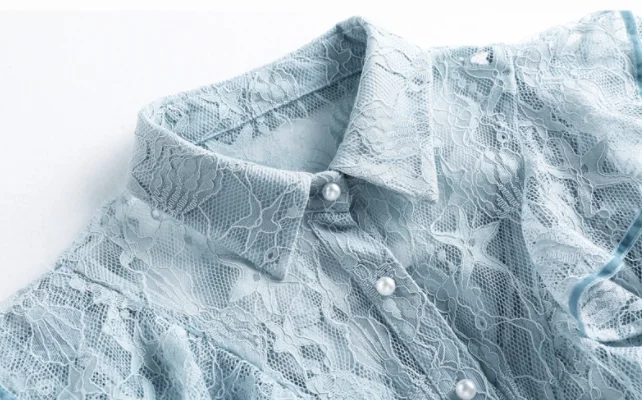 Корейский стиль элегантный Голубое Кружевное платье Питер Пэн воротник сплит длинное облегающее платье-майка Лето vestidos De Festa
