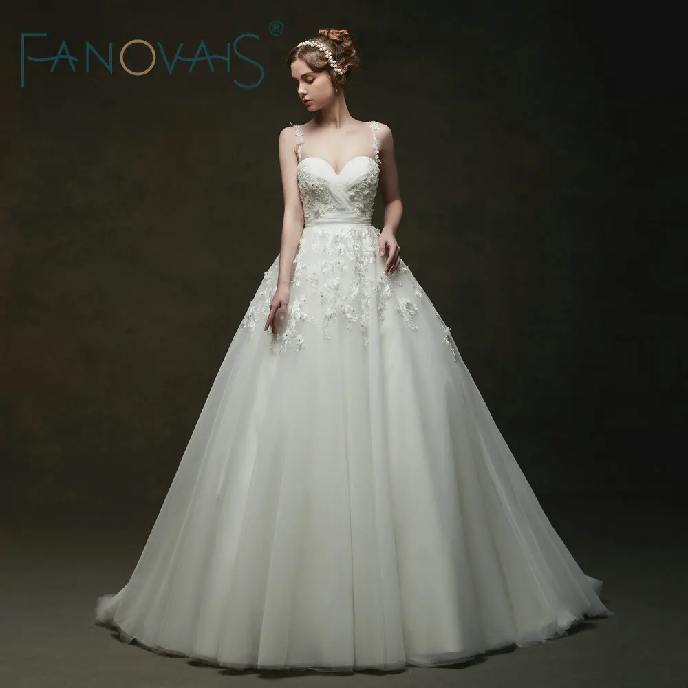 

Vintage Tulle Wedding Dresses Ball Gowns Lace Bridal Gowns Vestido De Novia Robe De Mariage Crystal Royal Wedding Dresses 2019