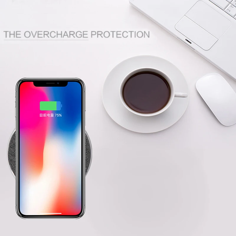 Qi Беспроводное быстрое зарядное устройство для samsung Galaxy S8 Note 9 настольные гаджеты монтируется быстро заряжающаяся тканевая Накладка для iPhone 8 X
