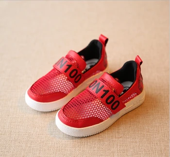 

2019 summer new children's shoes Korean version of the hollow breathable mesh face boys and girls single shoes candy color casua