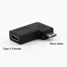 1 шт. USB Micro мужчина к USB 3,1 Тип C Женский Джек 90 градусов правый угол зарядки синхронизации данных адаптер конвертер