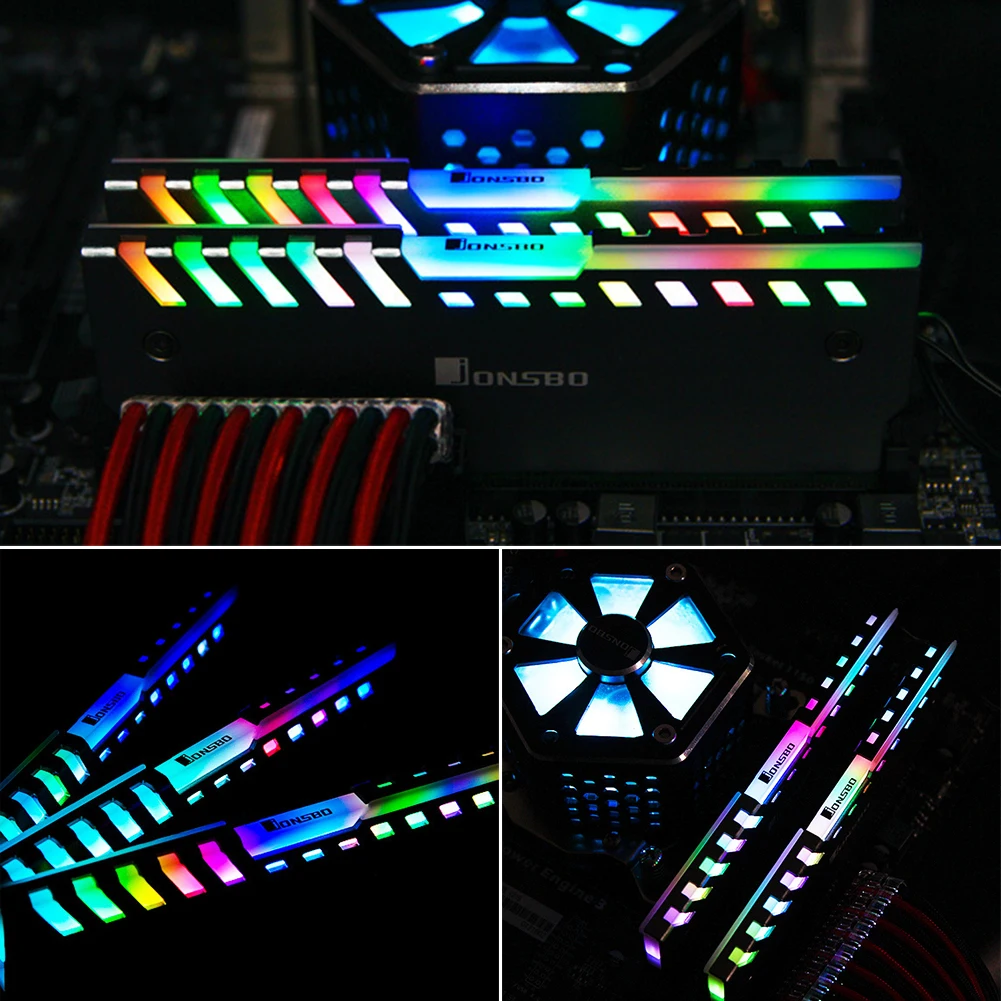 

Grey 2PCS Color Auto Change Computer High Intensity Cooling Vest Memory Heatsink Luminous Metal Light Radiator Accessorizes