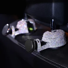 1 шт. Кристалл Diamante заднем сиденье автомобиля крючки Вешалки Организатор Многофункциональный мобильный телефон кронштейн авто подголовник крепление для хранения сумки
