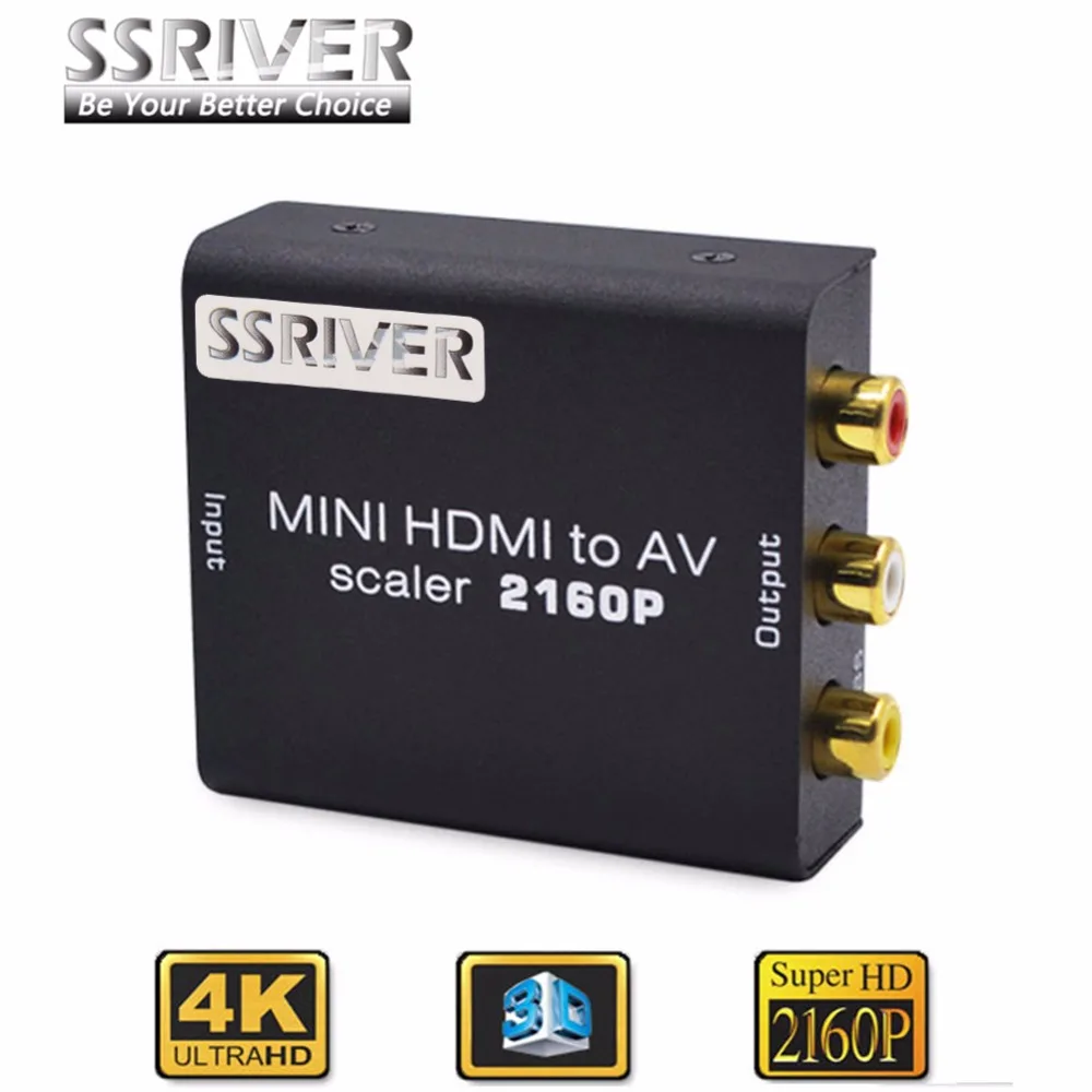 Ssriver 4 K HD видео конвертер HDMI для RCA AV/CVSB L/R 480 P 720 1080 2160 HDMI2AV Поддержка NTSC PAL К AV