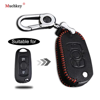 

Leather Remote Case Car Key Bag Cover for OPEL 2 Buttons Folding Key Luxury Genuine Hand Sew Red Line 1PC Type E