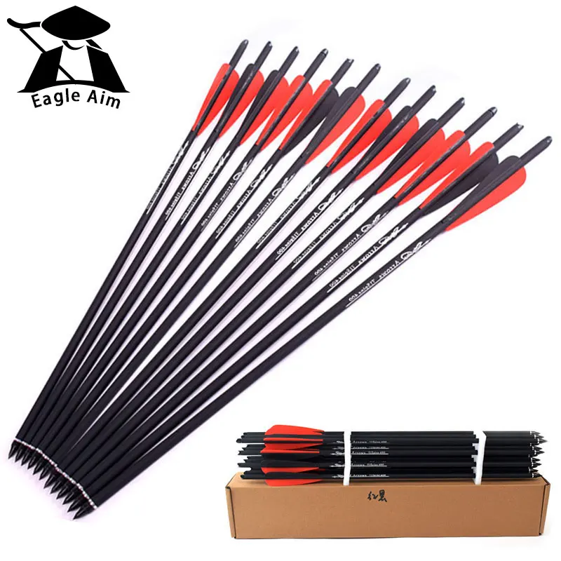 

6/12pcs Hunting Archery Bolts Crossbow Carbon Arrow 16/20 Inches Spine 400 For Recurve/composite bow Archery