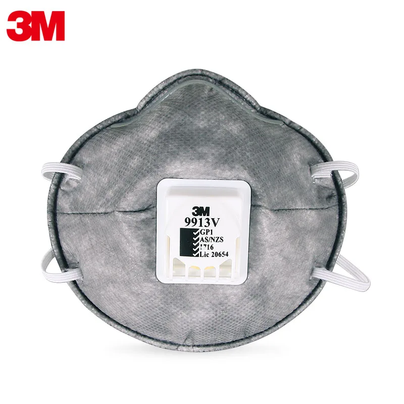 

3M 9913V Activated Carbon Mask 10PCS/LOT 3M PM2.5 Mask With Breathing Valve Masks Against Formaldehyde Protective Gas Masks H17