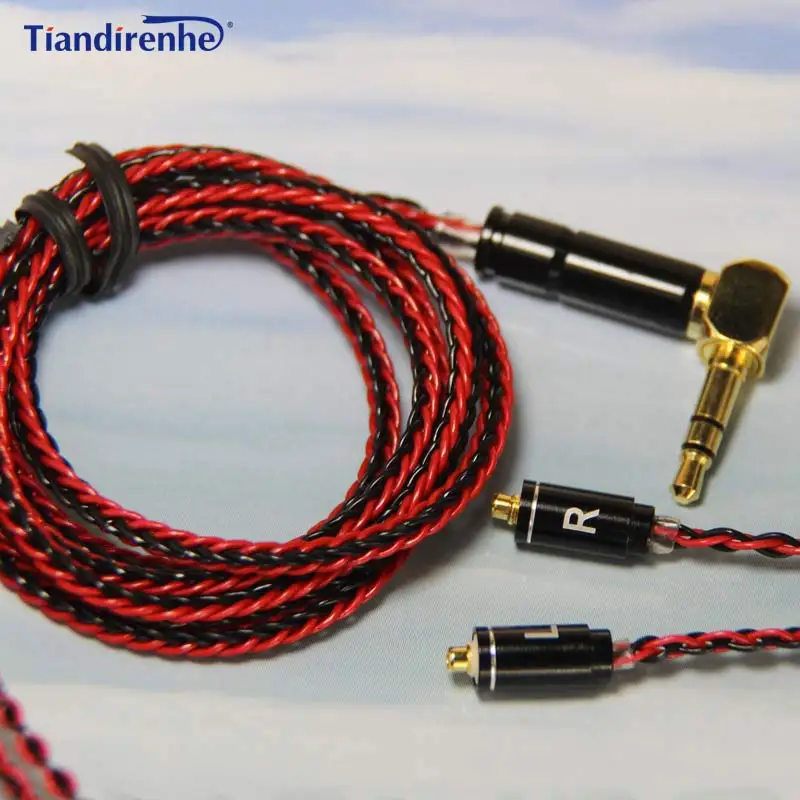 Tiandirenhe MMCX кабель для Shure SE215 SE535 SE846 наушники 8 акций посеребренный кабель гарнитуры руководство ткачество обновление линии