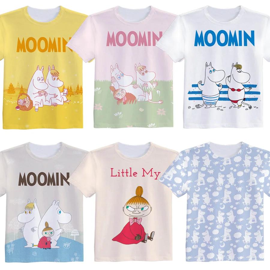 Moomin/Милая футболка Amy Slich Little My, футболка с короткими рукавами в стиле Харадзюку, уличная одежда в стиле аниме, Толстовка на заказ, футболка из модальной ткани