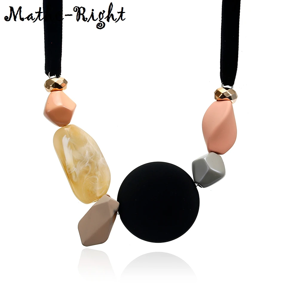 

Women's Candy Color Necklace for Women Geometric Necklaces & Pendants Acrylic Beads Statement Necklace New Fashion Jewelry NR022