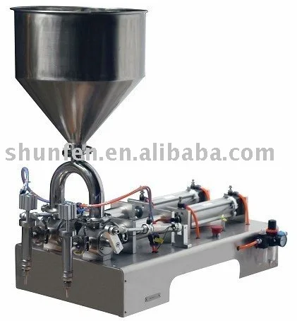 

(Free Shipping) Compact double-head Paste Filling Machine ( piston two-head filler for cream, jam , sauce, grease )