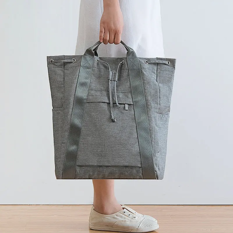 

Soperwillton Handbag Double Shoulder Bag Oxford Men Women Travel Bag Unisex String Solid Fashion Handbag Male Female
