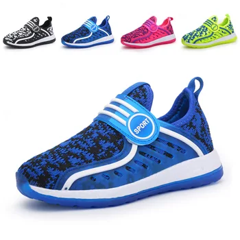

2019 Autumn New Kids Shoes Children's Shoes Boys Knitted Mesh Running Shoes Girls Casual Breathable Student Sneakers Trainers
