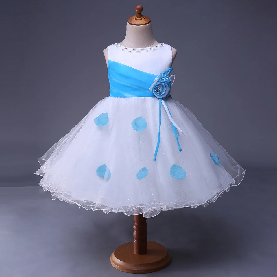 Cutestyle Light Blue Flower Girl Dresses Holiday Party Baby Dresses For