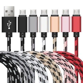 

1M Nylon Micro USB Cable For Huawei Samsung S6 S7 Edge Xiaomi Redmi 4X Note 4 Mobile Phone Data cord USB Charger Charging Cables