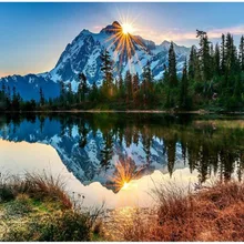 Пользовательские алмаз живопись полный квадратный/круглый мультфильм Снежная гора солнце пейзаж эйген фото Алмазная вышивка аксессуары