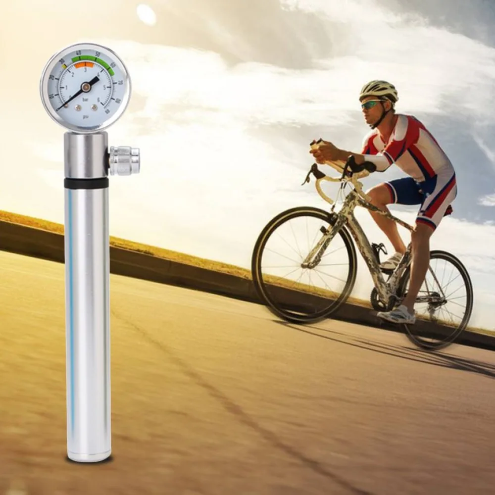 

Mini Ultralight MTB Bike Pump With Pressure Gauge Portable Presta Schrader Front Fork Ball Tire Inflator Hand Pumps