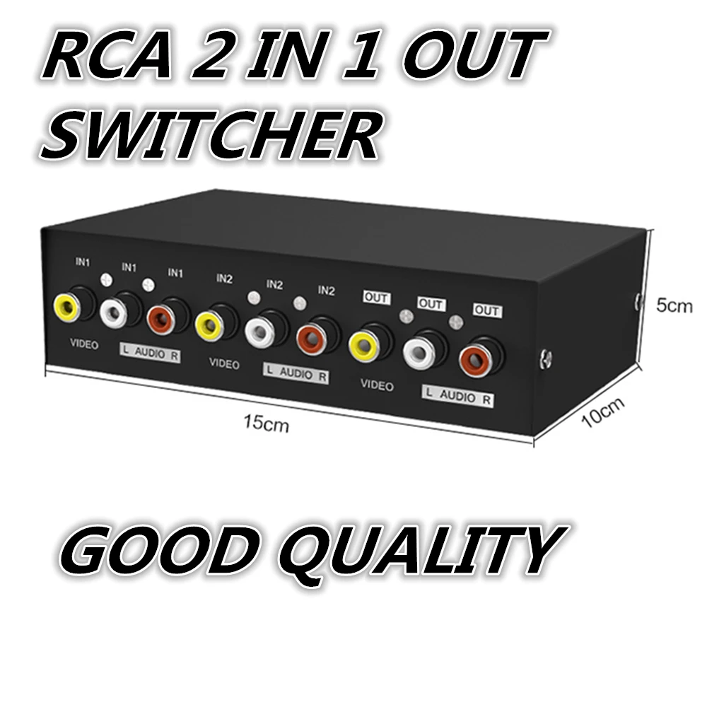 1 шт. 2 полосный сплиттер AV RCA переключатель разъемов для аудио и видео Селектор с 3
