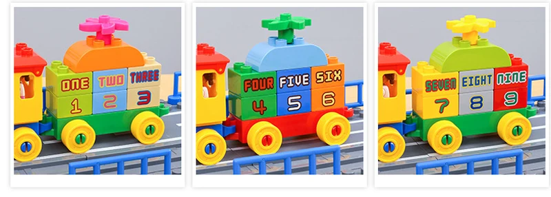 QWZ DIY Красочные городские автомобили поезд Большой частиц строительные блоки замок Развивающие игрушки для детей слайд
