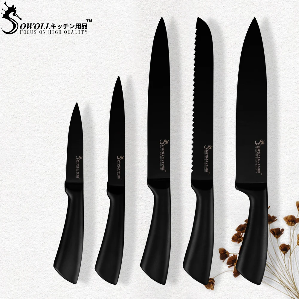

Sowoll Knives Kitchen Set Stainless Steel Chef Knife Seamless Welding Ergonomic Handle Paring Utility Bread Slicing Chef Knives