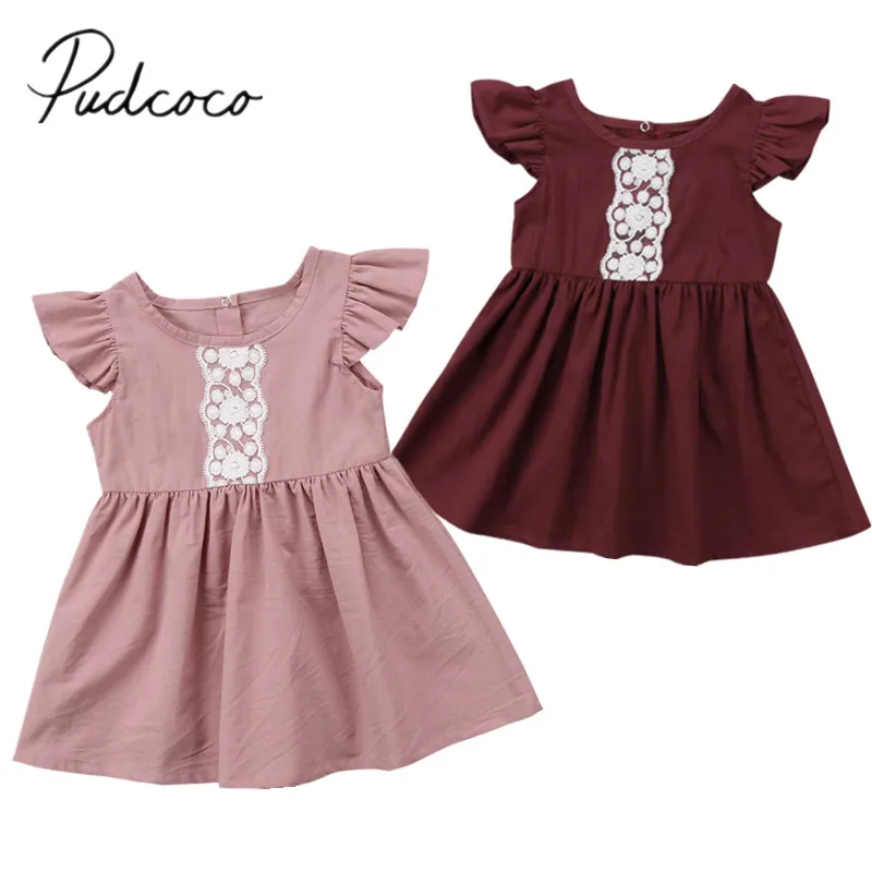 

2018 Brand New Pageant Toddler Infant Newborn Baby Girls Summer Princess Dress Party Lace Clothes Dresses Sleeveless Sundress