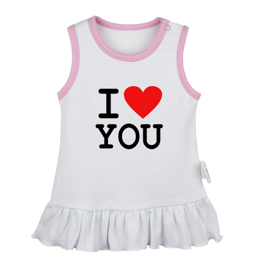 I Love You Наруто все время низкая мода Люцифер череп новорожденных девочек платья платье без рукавов для малышей хлопковая одежда для