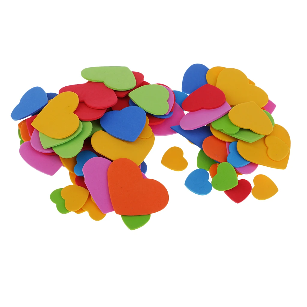 200pcs Love Heart Shape EVA Foam Embellishment for Scrapbooking Kids Craft Card Making
