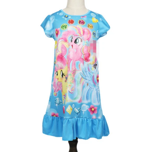 Г. летнее милое платье для девочек с рисунком «My cute» платья для маленьких пони детские пижамы платья для маленьких девочек Брендовая женская пижама От 3 до 10 лет - Цвет: D