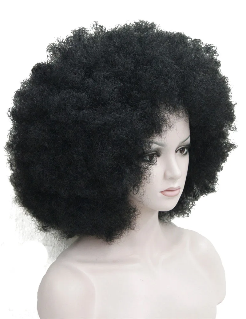 StrongBeauty Longitud Media Castaño Rojo Azul Enorme Jumbo Peluca Afro Payaso del partido Sintético Pelucas Cosplay