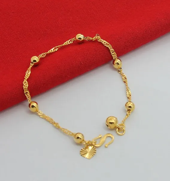 Bracelet 12cm 24K yellow gold for baby charm bracelet 24K