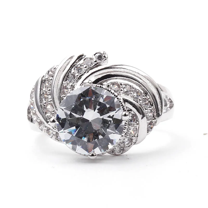 Мужское вращающееся кольцо с полосами, серебряная спираль, голубой, 5a, циркон, камень, Pave cz, кольцо, обручальные кольца для женщин, размер 6-9, подарок