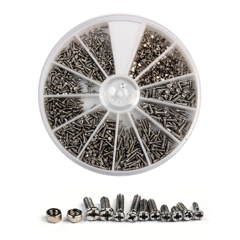 1000pcs Stainless Steel Screws And Nut Set Assortment Kit Repair Part