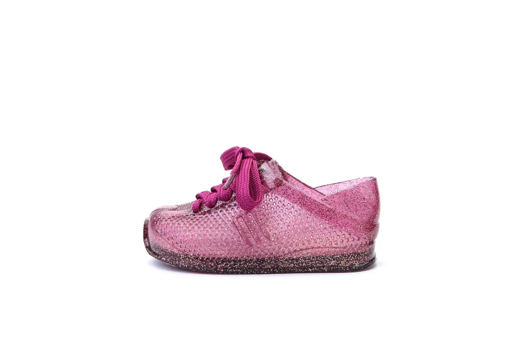 Melissa/ г. Новая прозрачная обувь с бантиком, обувь принцессы с Микки и Минни, пляжные сандалии Melissa, детская обувь 14-16,5 см
