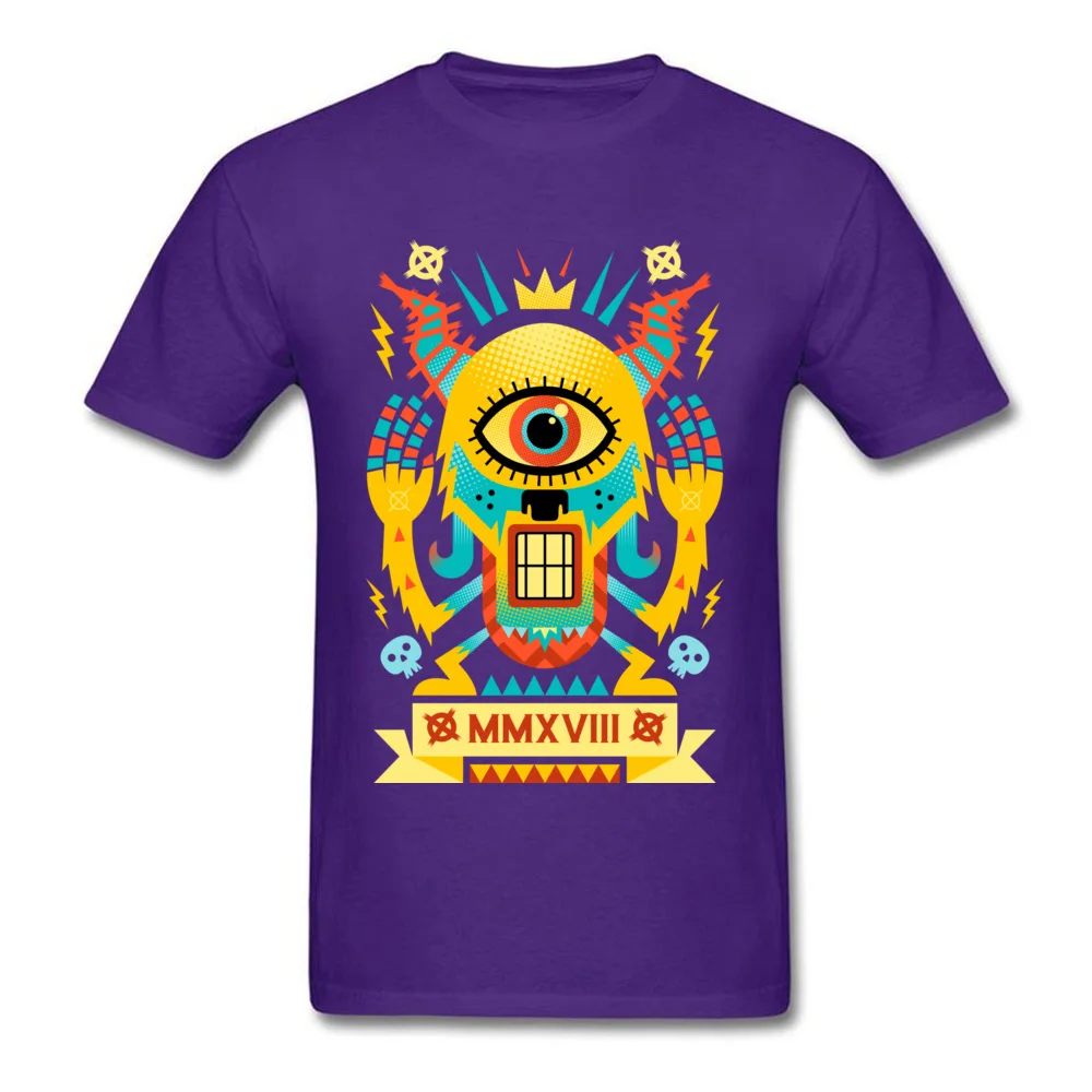 Pop Expressionist Monster 100% Cotton Fabric Tshirts for Men Short Sleeve Tees Family ostern Day Round Collar Tops & Tees Crazy Pop Expressionist Monster purple