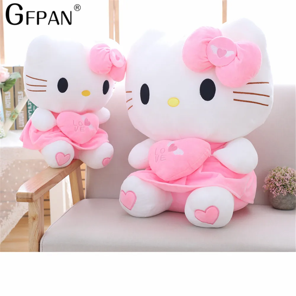 

55cm 1PC Cartoon Giant Kawaii Pink Hello Kitty Cats Plush Doll Cute Kitty Animal Cat Doll Toy Soft Pillow Toy Kid Girl Gifts