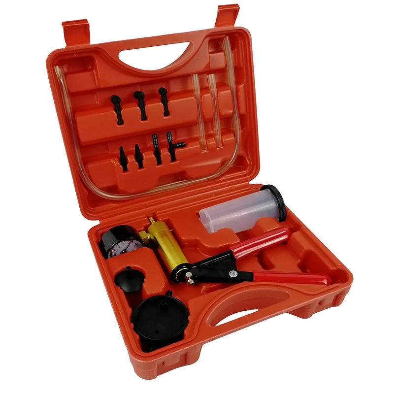 VicTsing 2 in 1 Car Handheld Vacuum Pressure Pump Tester Set Brake Fluid Bleeder Bleeding Kit DIY Brake Pressure Vacuum Gauge (1)