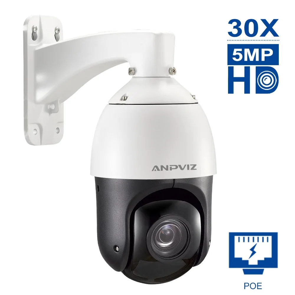 Anpviz 2MP/5MP Открытый IP CMOS PTZ 30X Оптический зум HD Камера Onvif ИК CCTV