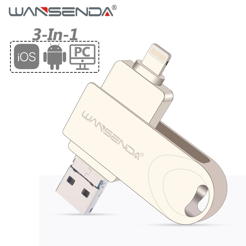 

New WANSENDA USB Flash Drive Metal Pen Drive High Speed USB Stick 3.0 Flash Disk 8GB 16GB 32GB 64GB 128GB Memory Stick Pendrive