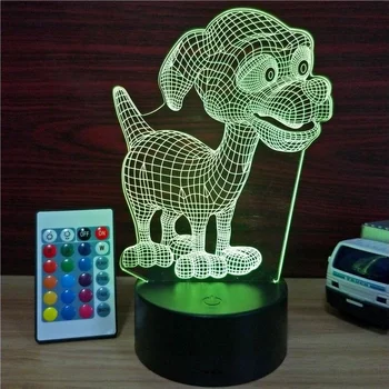 

Acrylic 7 colors Puppy Dog 3D Visual Nightlight USB Touch Creative Desk Lamp LED Lampara Lampe Baby Sleeping Motion Night Light