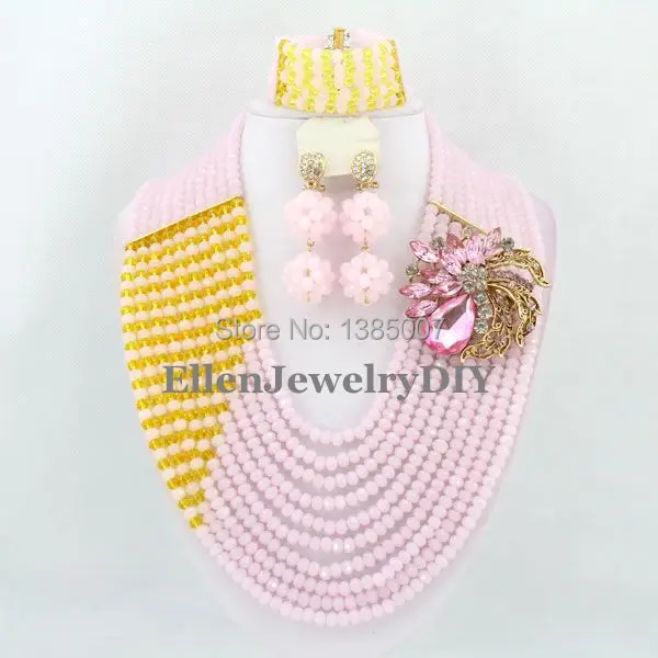 

Luxury African Jewelry Sets African Crystal Beads Jewelry Set for Wedding W6647
