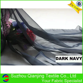 

2018 New Arrival Quick Shipping Light Weight Thin Lining 1.5 Meter Width Navy Blue Chiffon Fabric
