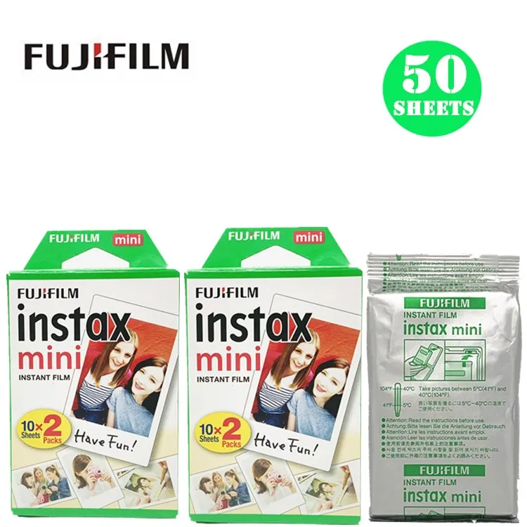 Пленка Fujifilm Instax Mini 10 20 30 40 50 60 100 листов 3 дюйма для мини 9 Polaroid FUJI Instant Photo camera mini 9 8 7s 70 90 - Цвет: 50 sheets