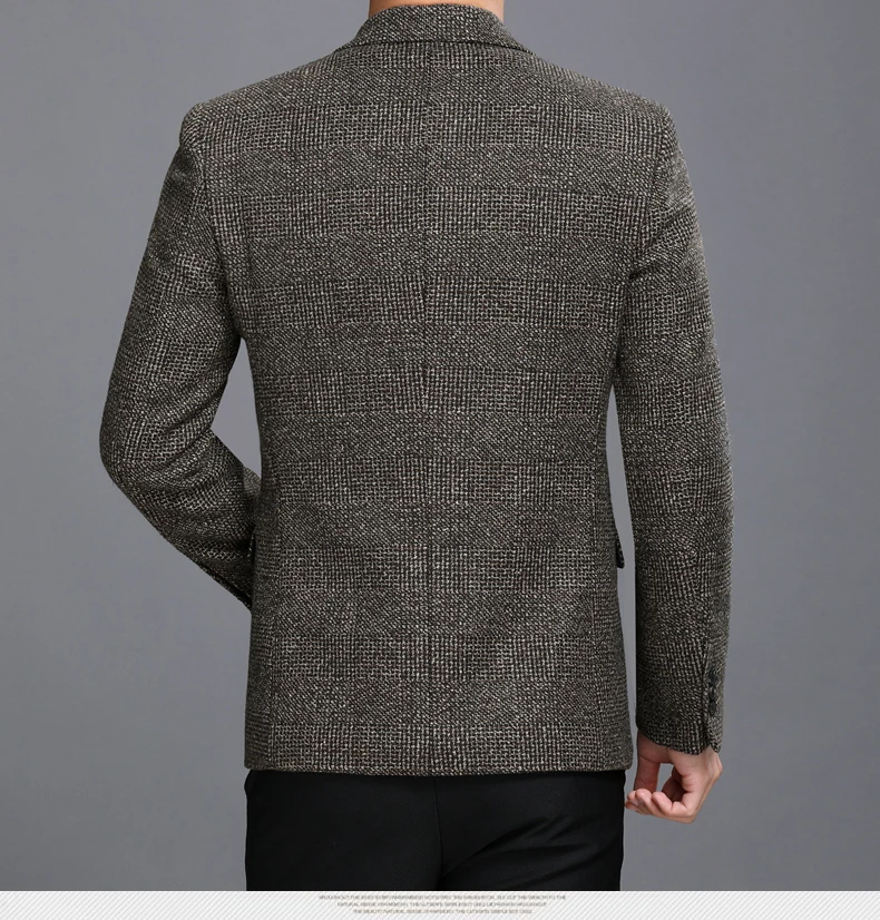 WAEOLSA Men Business Casual Blazers Spring Autumn Suit Jackets Man Slim Fit Blaser Masculino Coffee Gray Suit Coat Costume Male (6)