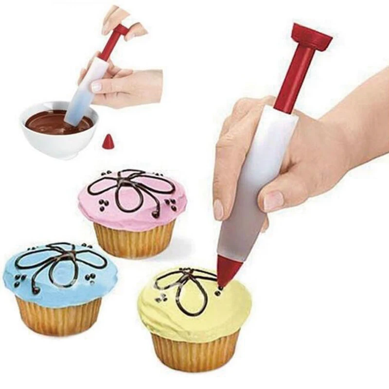 Silicone Cake pen dessert decorating Syringe Cylinder cake Paint Pens