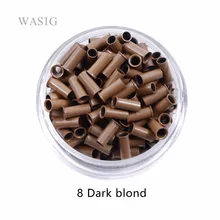 8# темно-блонд 2,8 мм* 2,3 мм* 7 мм медные трубы микро кольца/звенья/бусины/трубы инструменты для наращивания волос 1000 шт./партия 7 цветов по желанию