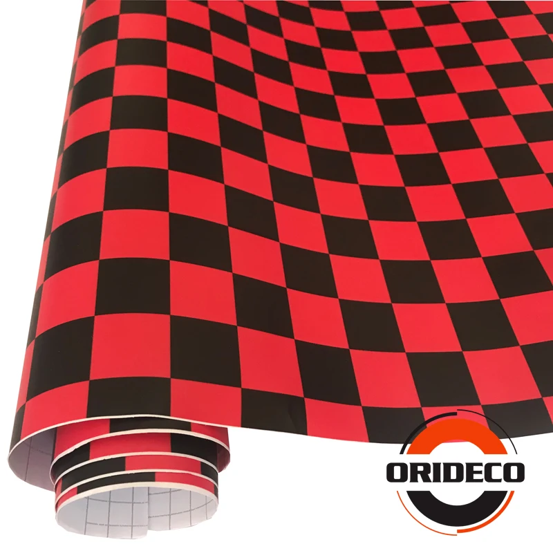 Red Black Camouflage Vinyl Racing Checkered Flag Sticker 5