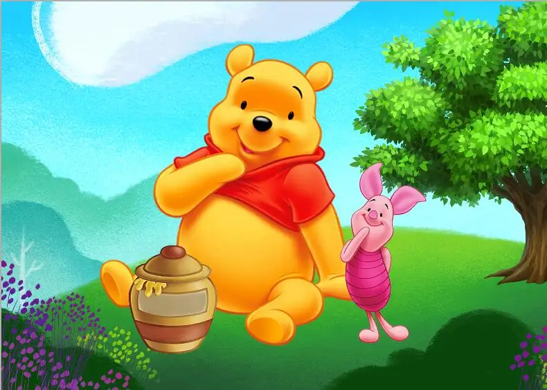 7x5FT Green Grass Park Garden Winnie Bear Piglet Custom Photo Background Studio Backdrop Vinyl 220cm x 150cm | Электроника