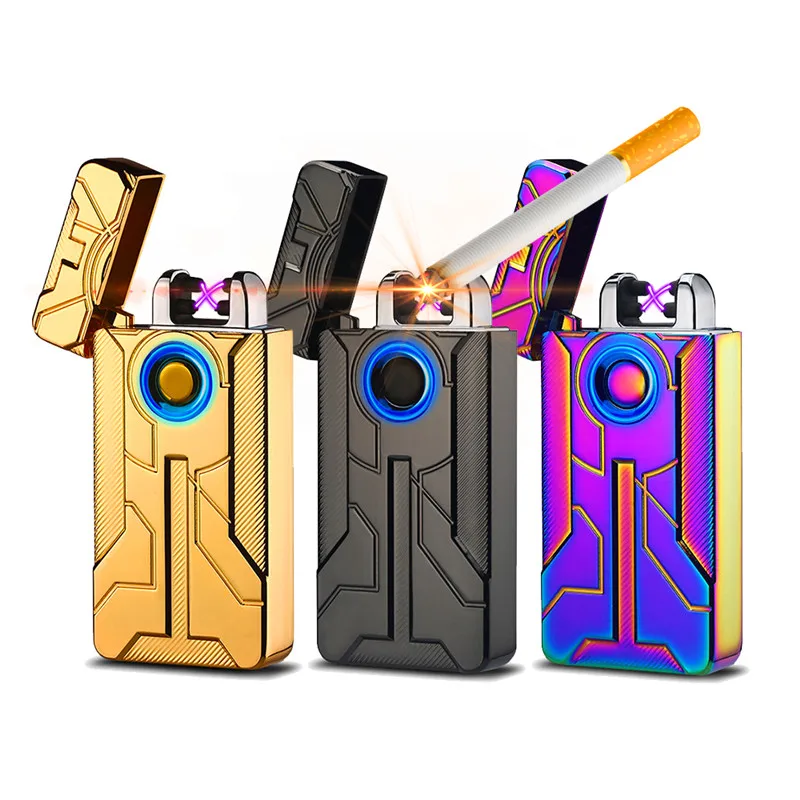 

NEW Touch USB Lighter Electric Double Arc USB Electronic Cigarette Lighter Plasma Chargeable Windproof Gift Lighters