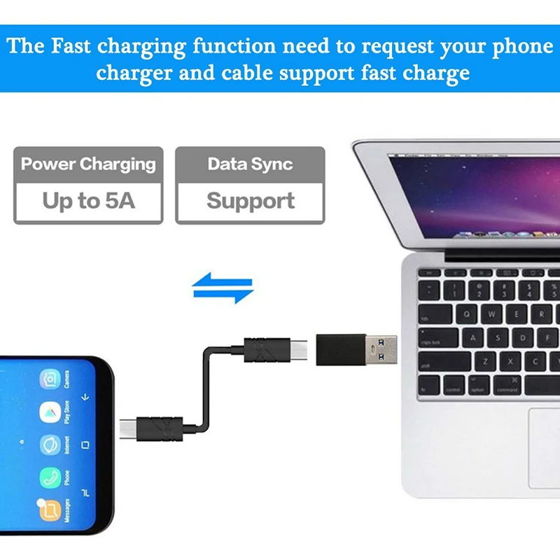 Thbelieve USB A Male To USB C Female Adapter USB Type C To USB 3.0 Adapters With Mini Keychain USB-C Converters Drop Shipping (3)